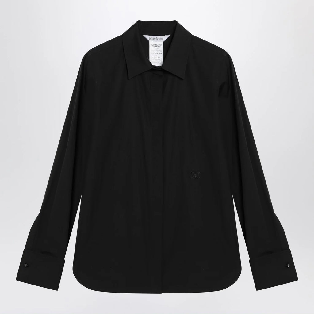 Max Mara Black cotton shirt with logo