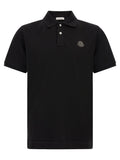 Moncler Leather Logo Patch Polo Shirt