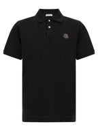 Moncler Leather Logo Patch Polo Shirt
