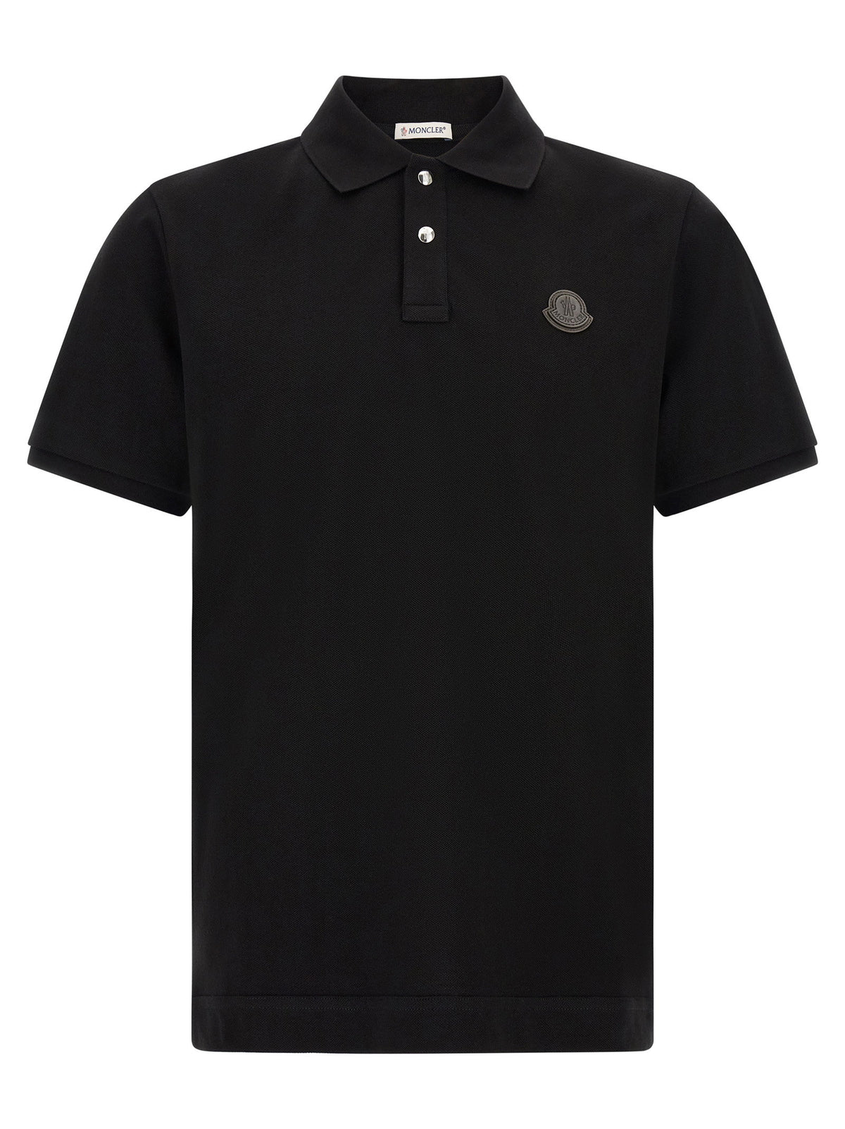 Moncler Leather Logo Patch Polo Shirt