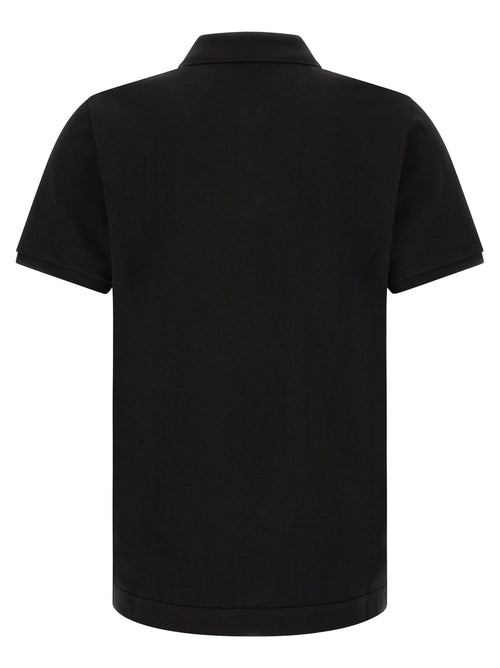 Moncler Leather Logo Patch Polo Shirt