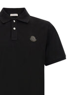 Moncler Leather Logo Patch Polo Shirt