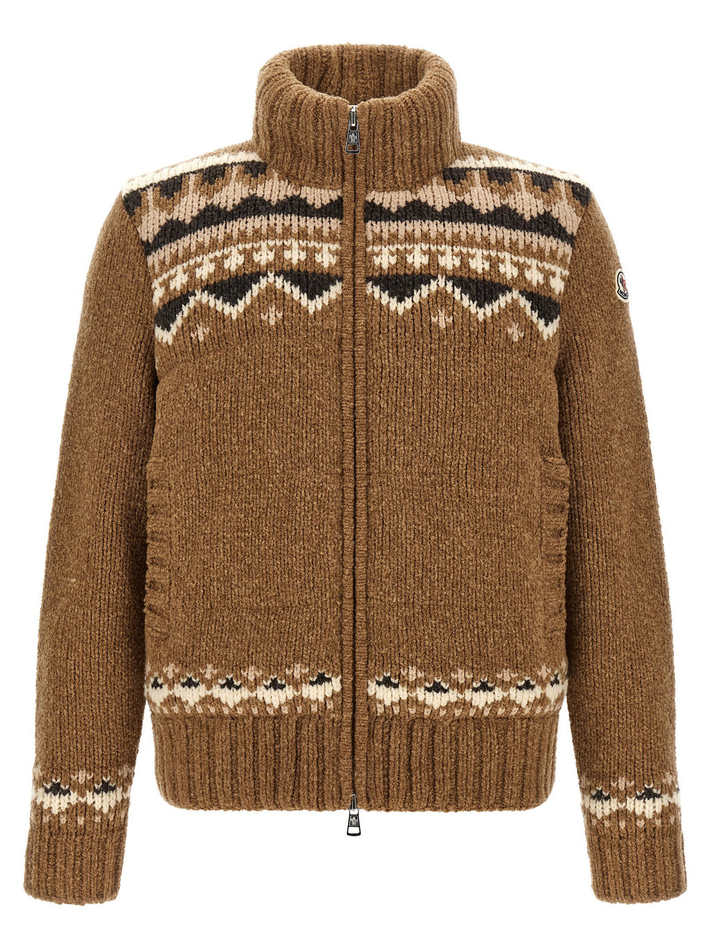 Moncler Geometric Bouclé Cardigan