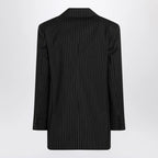 Max Mara Black pinstriped double-breasted wool jacket