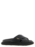 Moschino Leather Sabots With Logo