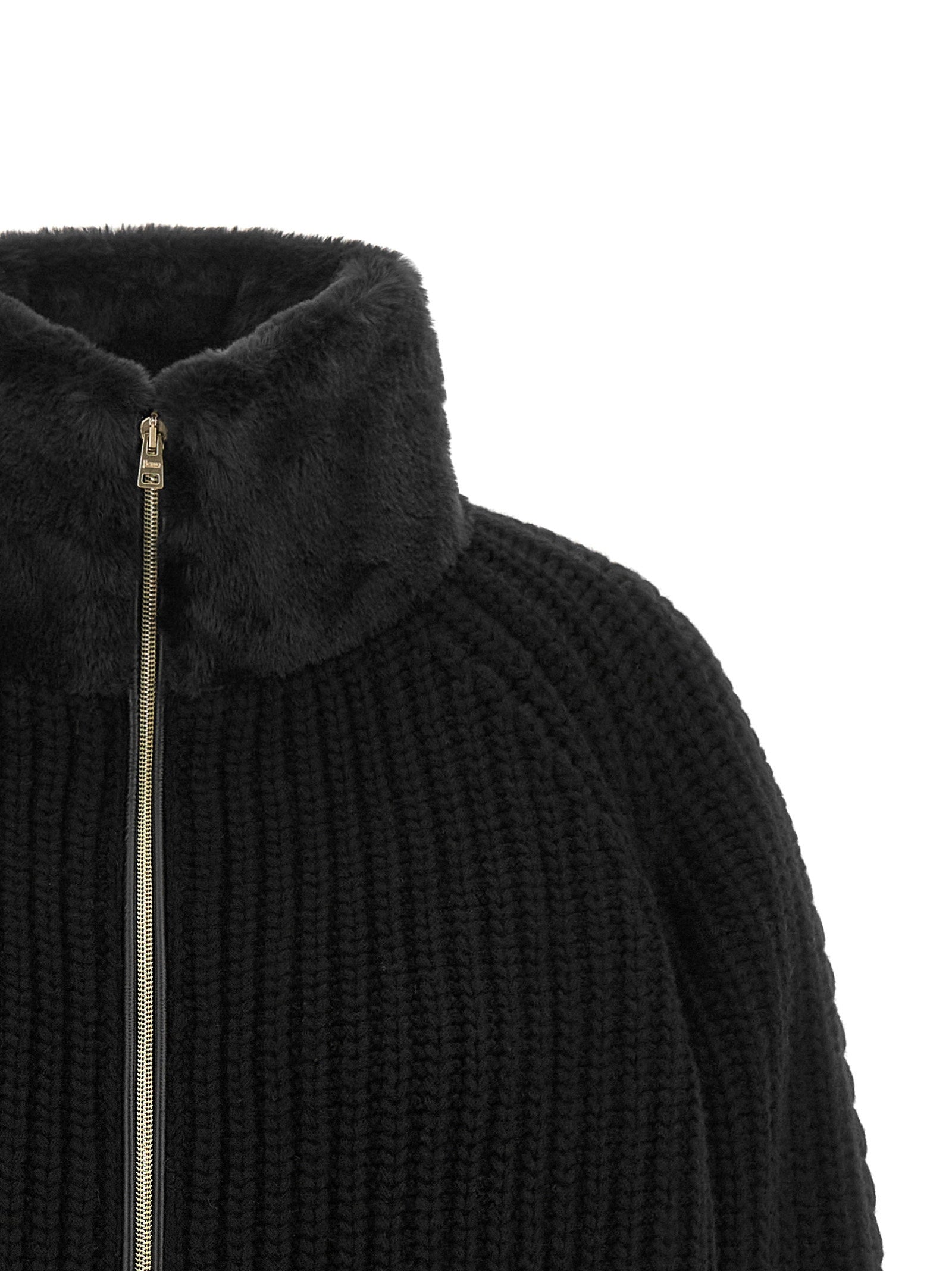 Herno Cardigan With Fur Insert