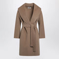 S Max Mara Camel Double Wool Wrap Coat