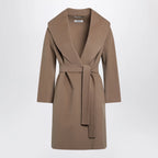 S Max Mara Camel Double Wool Wrap Coat