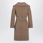 S Max Mara Camel Double Wool Wrap Coat