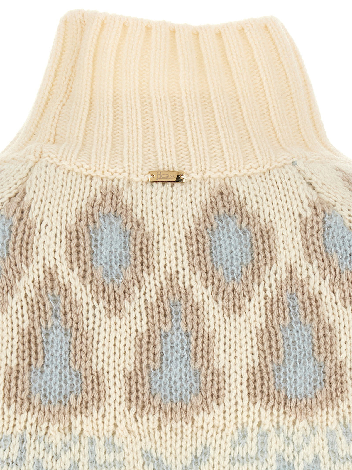 Herno Wool And Cashmere Sweater With Intarsia