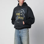 Represent Black faded sweatshirt with Eagle logo print