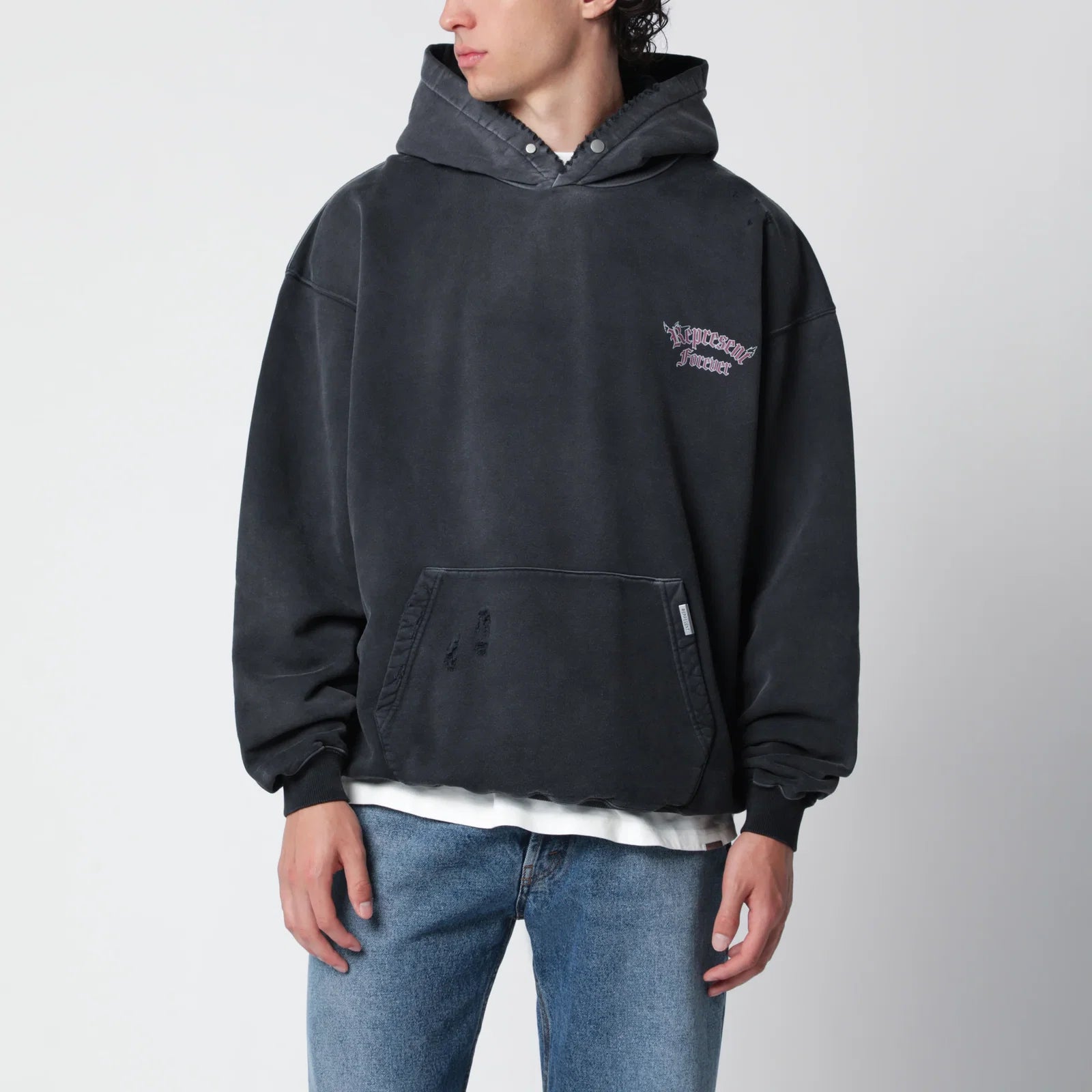 Represent Forevers hoodie in washed black