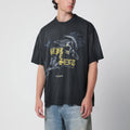 Represent Black faded T-shirt with Eagle logo print
