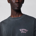 Represent Used-effect cotton T-shirt in washed black