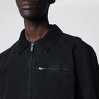 Represent Long-sleeve zip-up cotton jacket in black