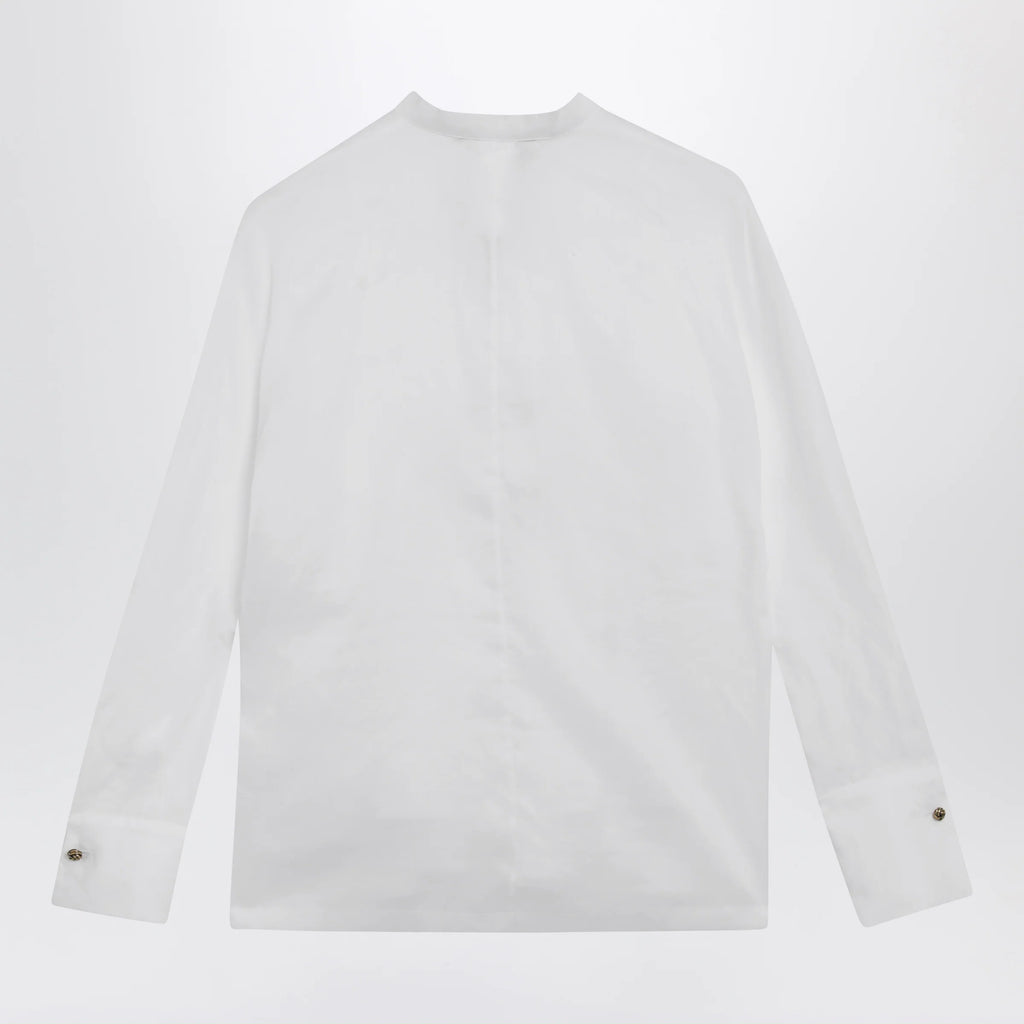 Max Mara Studio Baldili ramie canvas shirt in white