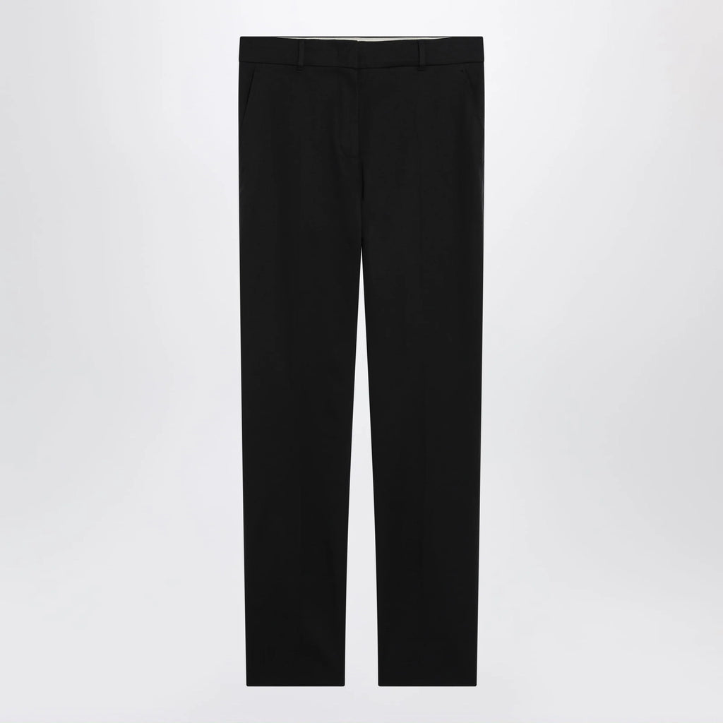 Max Mara Studio Black stretch cotton trousers
