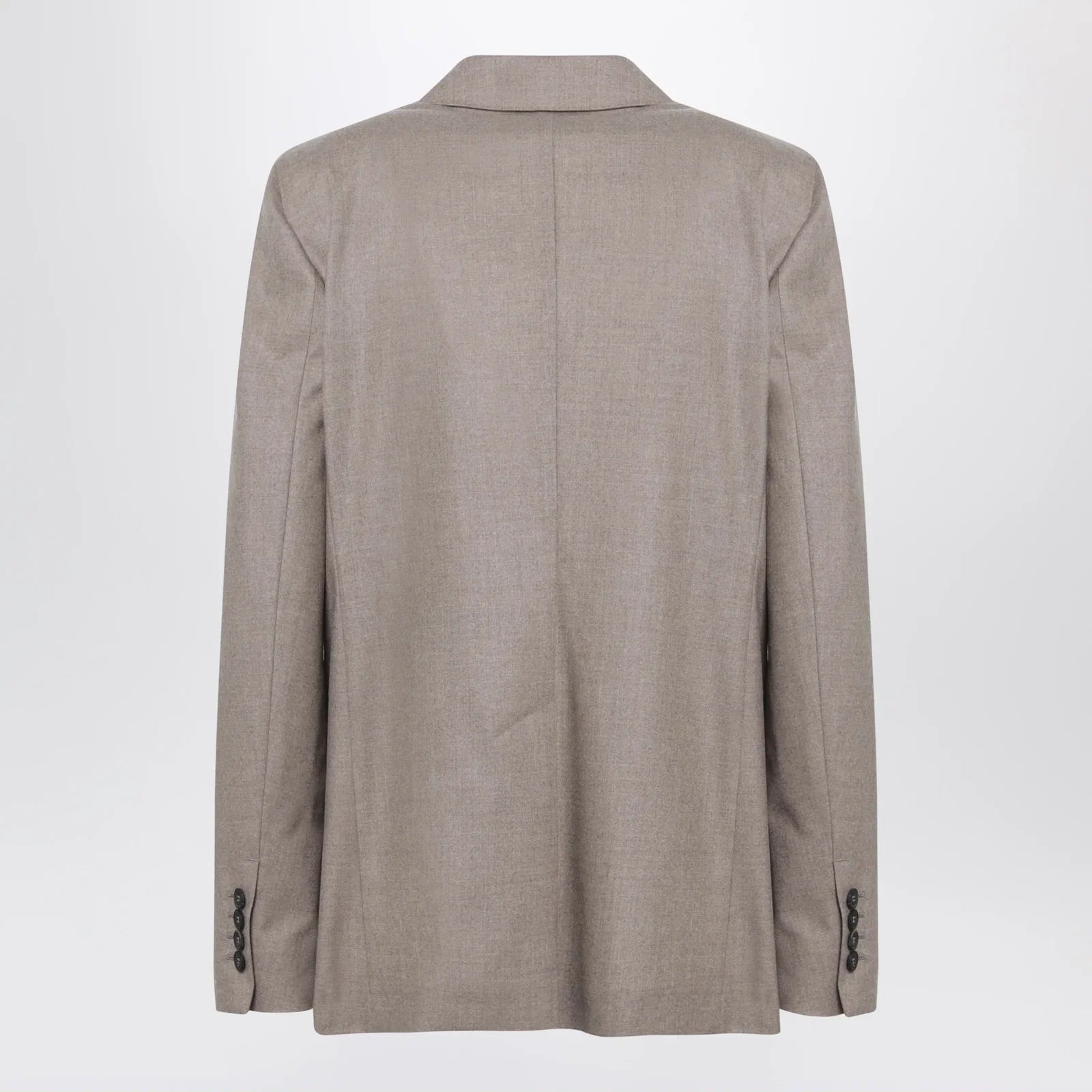 Max Mara Single-Breasted Jacket in Dark Khaki Cashmere Foulé