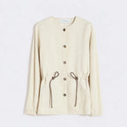 Max Mara Beige linen and silk jacket with drawstring