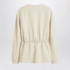 Max Mara Beige linen and silk jacket with drawstring