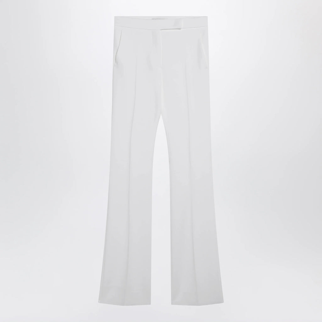 Max Mara Optical white slim trousers in crêpe canvas