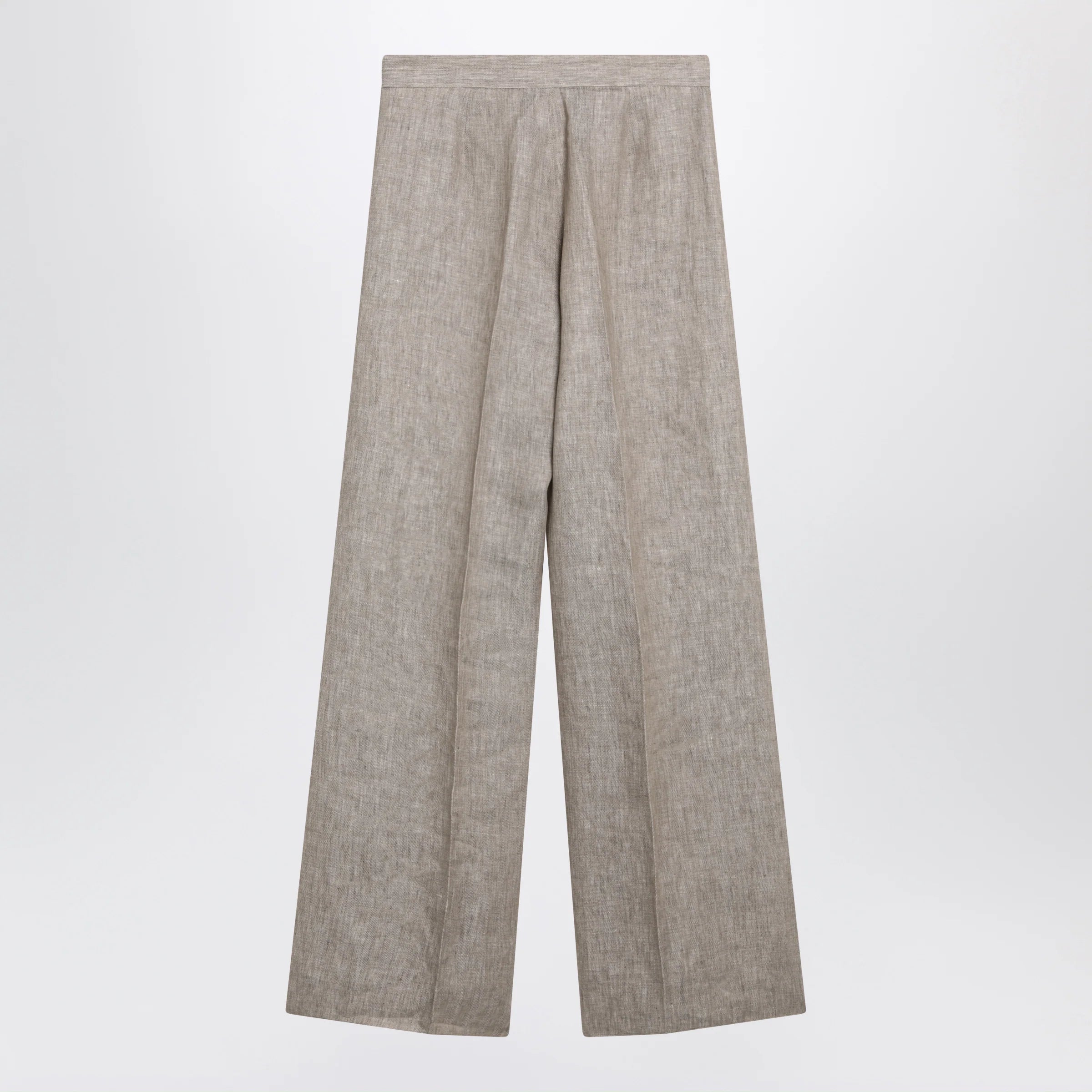 Max Mara Beige chevron linen trousers