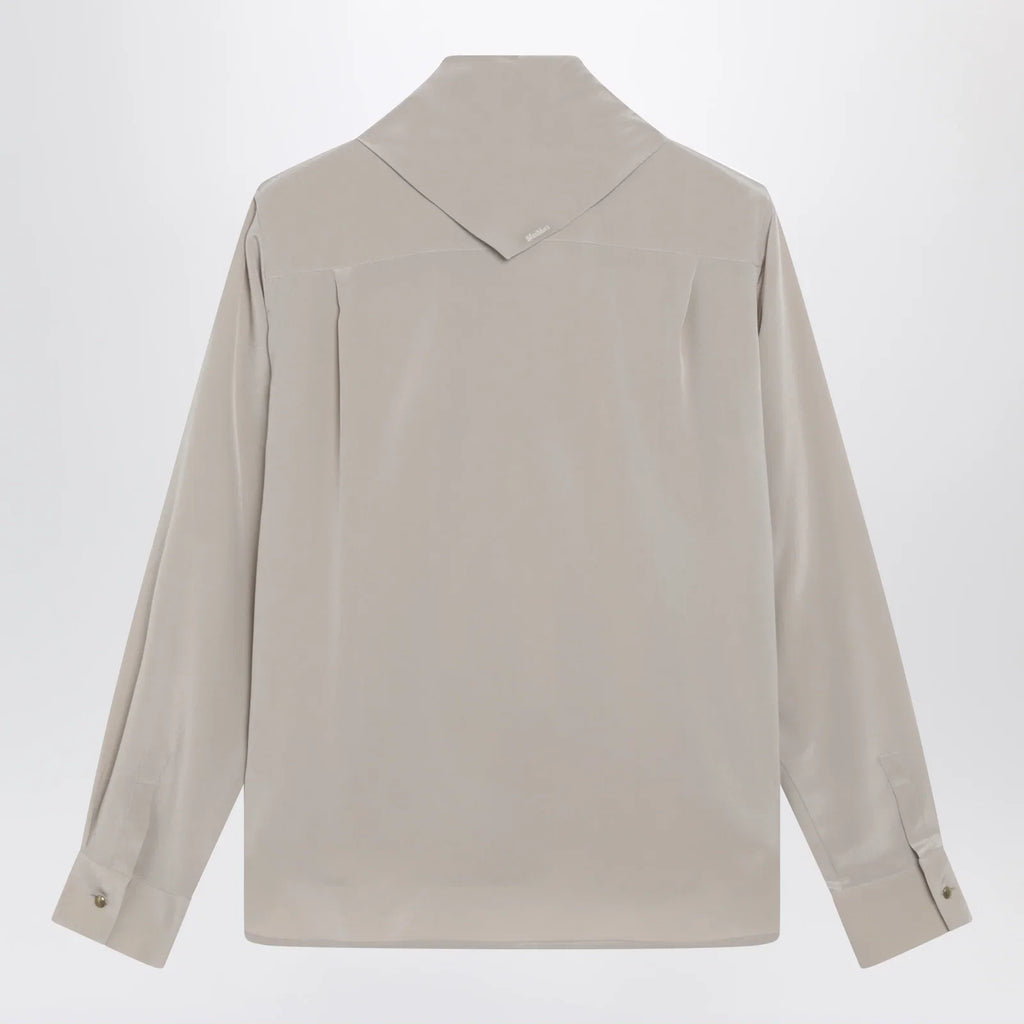Max Mara Rock beige silk blouse with scarf