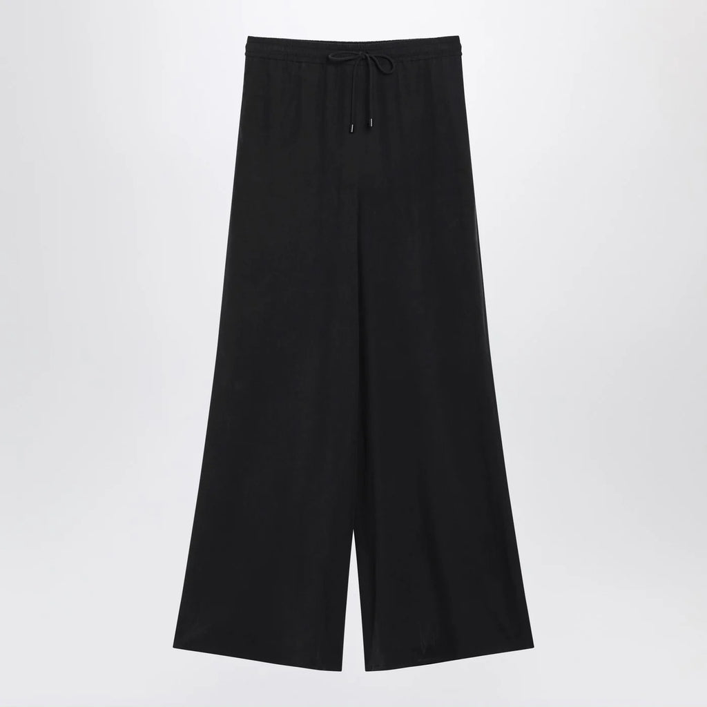 Max Mara Wide-leg blue silk trousers