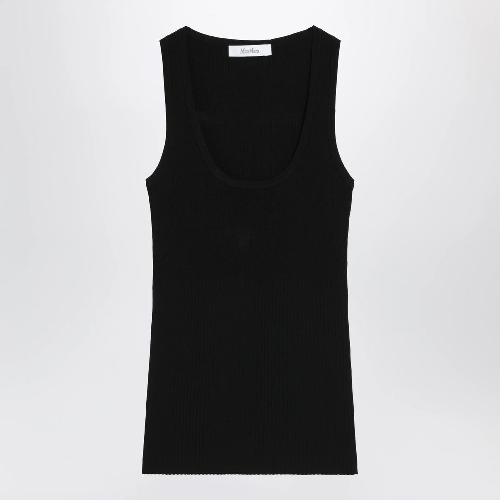 Max Mara Black ribbed tank top