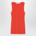 Max Mara Coral red ribbed technical yarn top