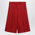 Max Mara Red linen bermuda shorts