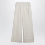 Max Mara Wide-leg linen and silk twill trousers in beige