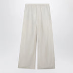 Max Mara Wide-leg linen and silk twill trousers in beige