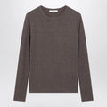 Max Mara Long-Sleeve T-Shirt in Dark Khaki Jersey
