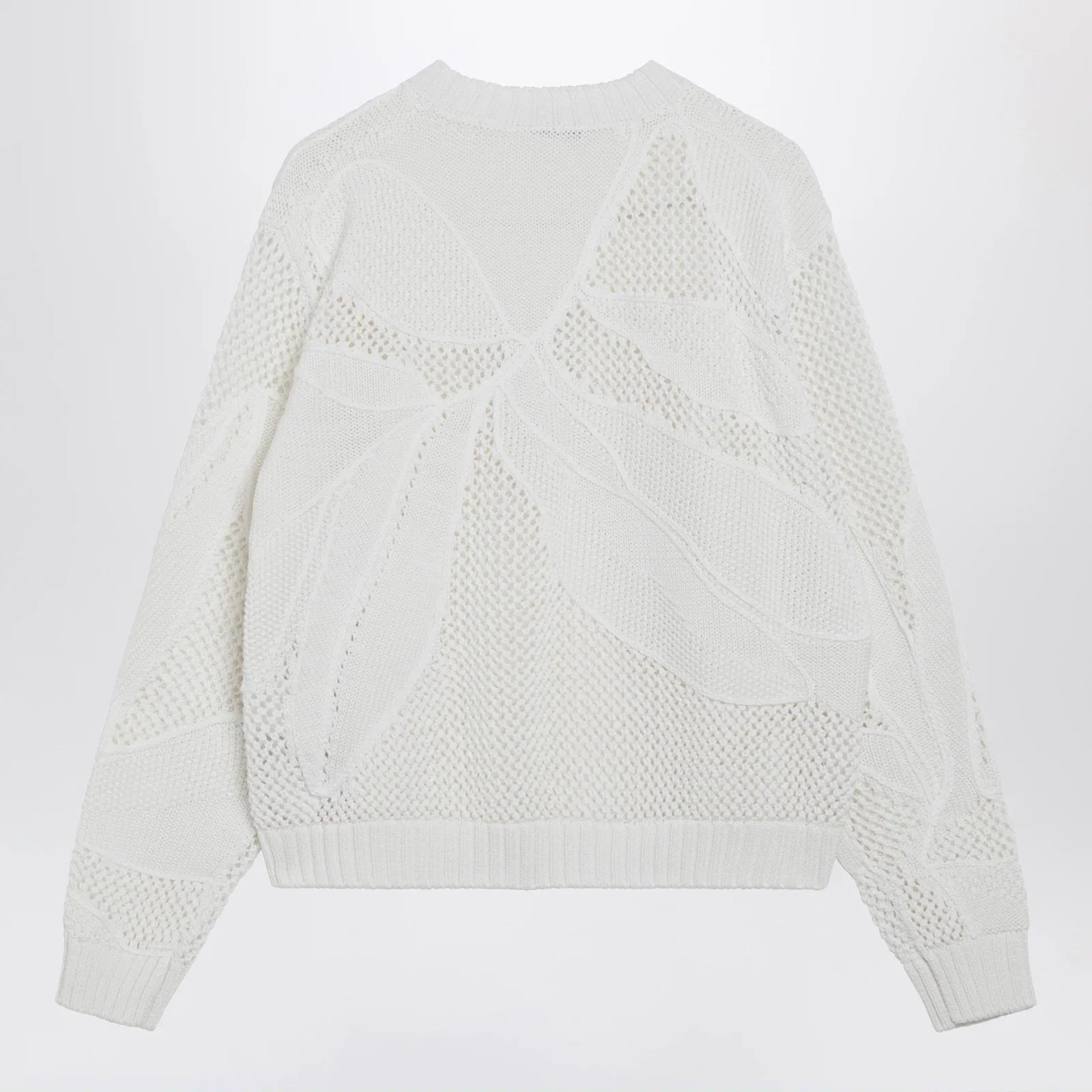 Max Mara Embroidered cotton crewneck sweater in white