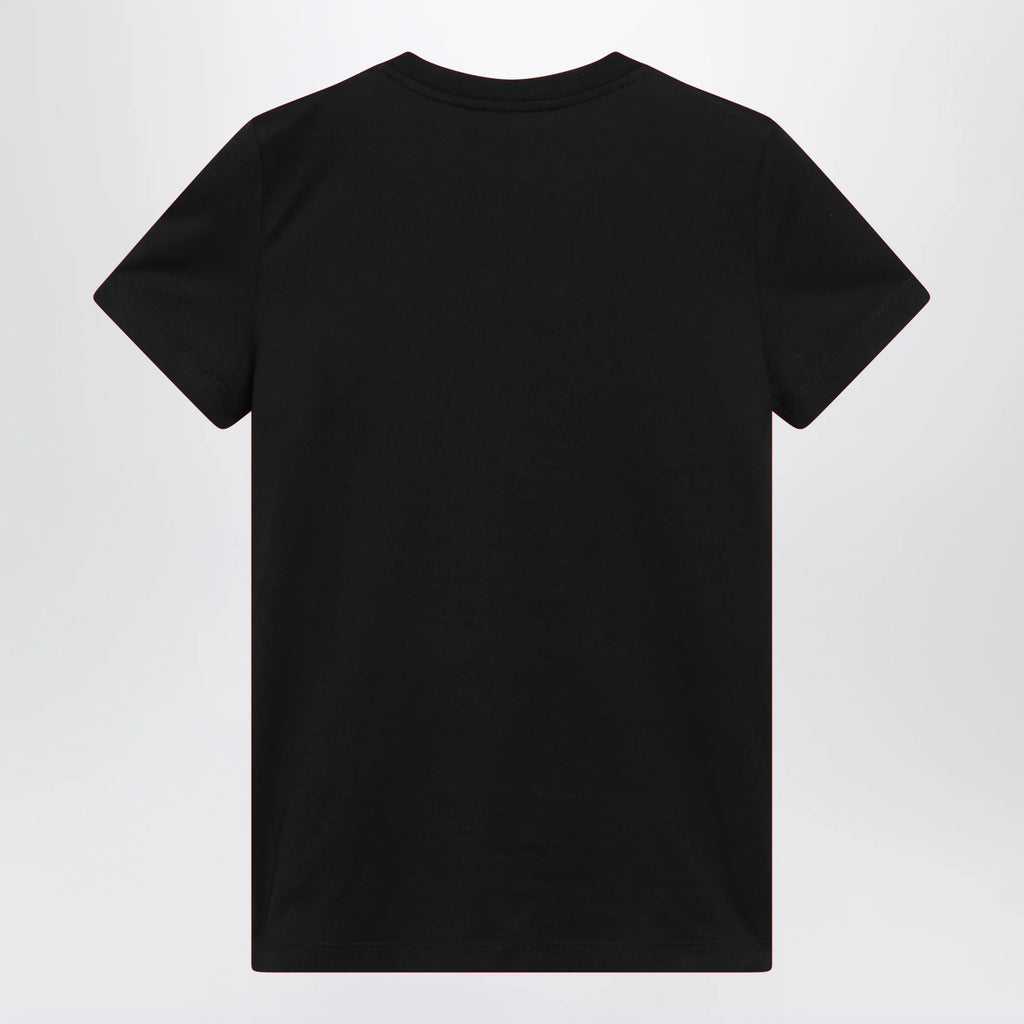 Max Mara Black cotton jersey T-shirt with front print