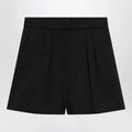 Max Mara Black stretch cotton satin shorts
