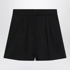 Max Mara Black stretch cotton satin shorts