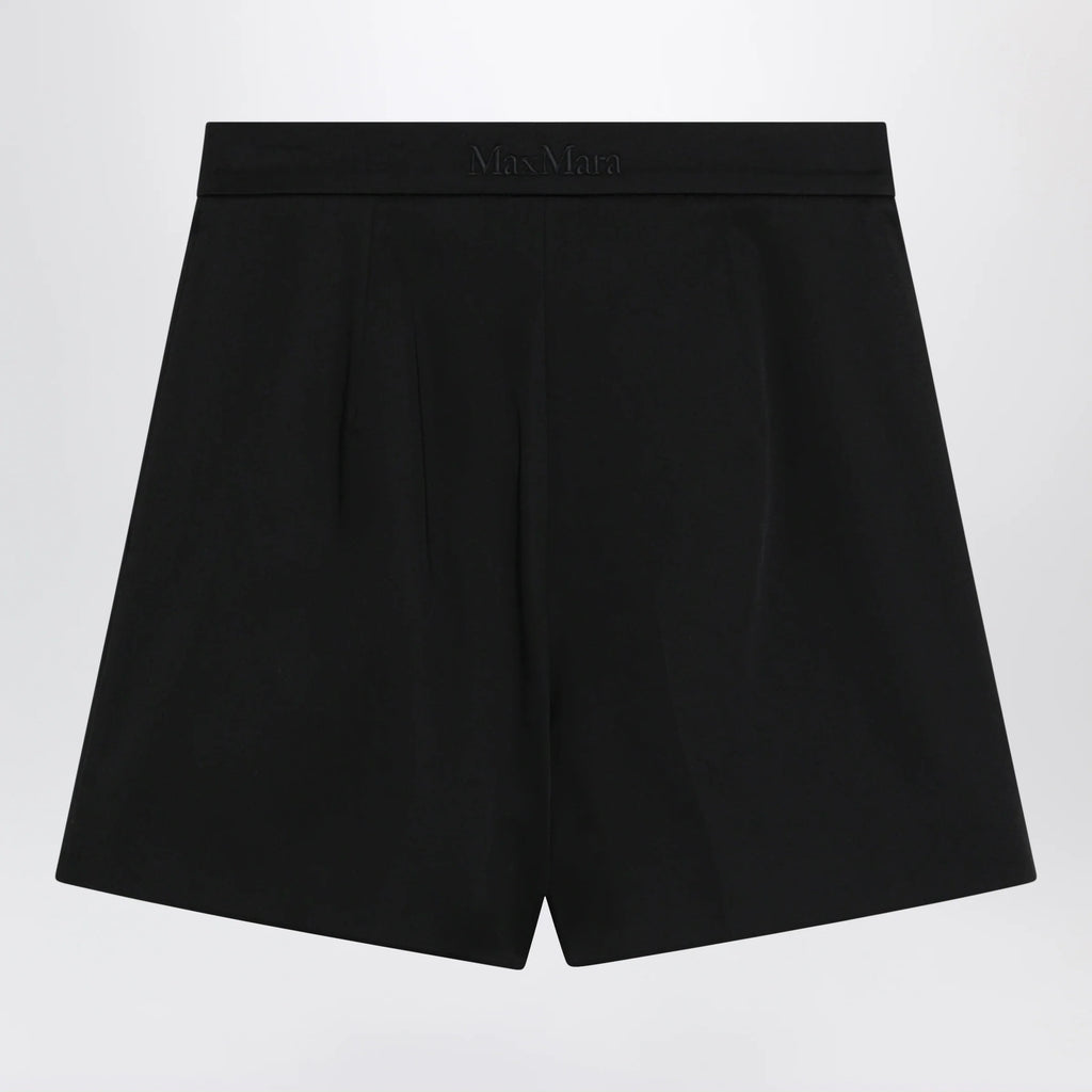 Max Mara Black stretch cotton satin shorts