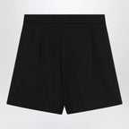 Max Mara Black stretch cotton satin shorts
