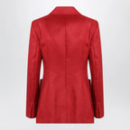 Max Mara Semi-fitted single-breasted blazer in red linen
