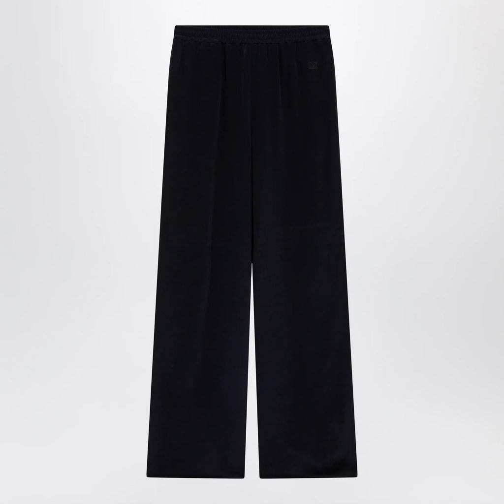 Max Mara Navy blue silk relaxed trousers
