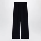 Max Mara Navy blue silk relaxed trousers