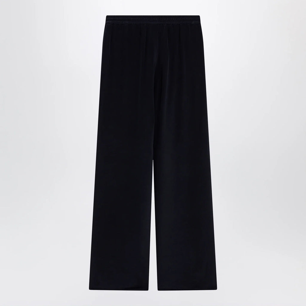 Max Mara Navy blue silk relaxed trousers