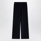 Max Mara Navy blue silk relaxed trousers