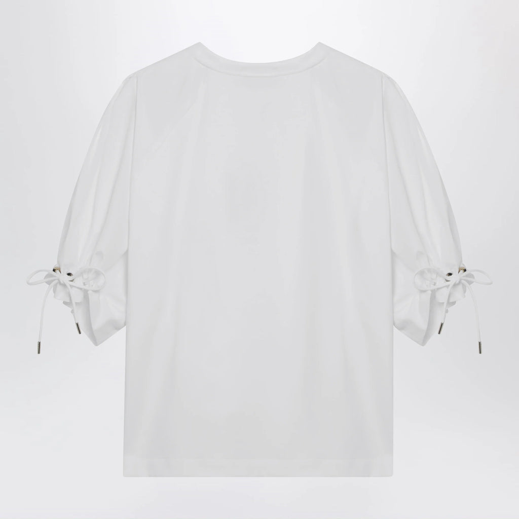 Max Mara Optical white cotton-blend jersey top