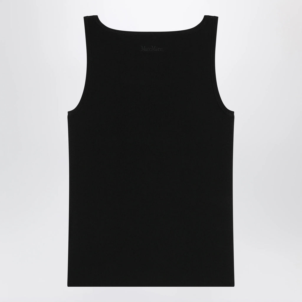 Max Mara Sleeveless viscose crêpe knit top in black