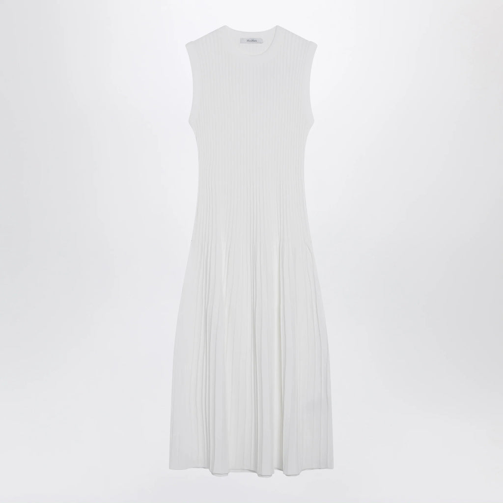 Max Mara Midi dress in white crêpe viscose