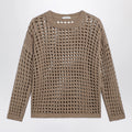 Max Mara Cotton mesh long-sleeve sweater in Desert