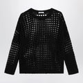 Max Mara Cotton mesh long-sleeve sweater in Black